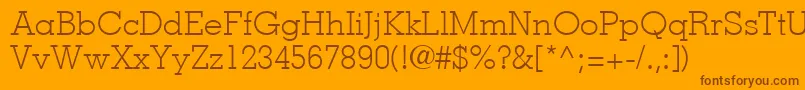 MemphisLtLight-fontti – ruskeat fontit oranssilla taustalla