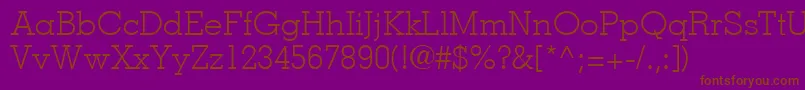 MemphisLtLight Font – Brown Fonts on Purple Background