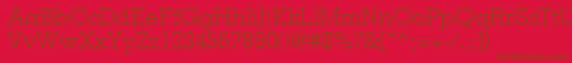 MemphisLtLight Font – Brown Fonts on Red Background