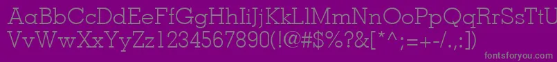 MemphisLtLight-fontti – harmaat kirjasimet violetilla taustalla