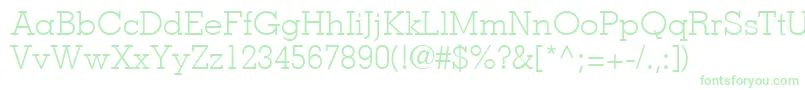 MemphisLtLight Font – Green Fonts on White Background