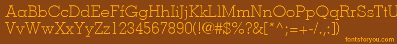 MemphisLtLight-fontti – oranssit fontit ruskealla taustalla