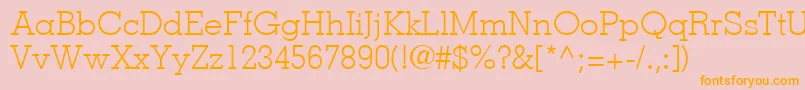 MemphisLtLight-fontti – oranssit fontit vaaleanpunaisella taustalla