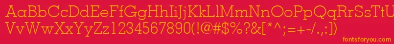 MemphisLtLight Font – Orange Fonts on Red Background