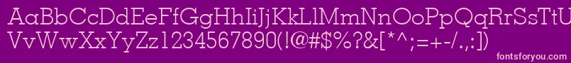 MemphisLtLight Font – Pink Fonts on Purple Background