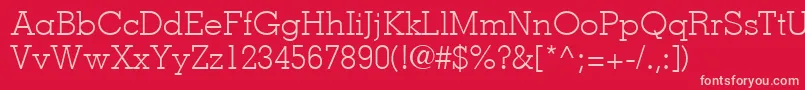 MemphisLtLight Font – Pink Fonts on Red Background