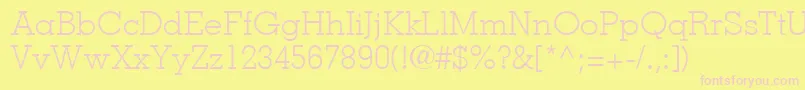 MemphisLtLight Font – Pink Fonts on Yellow Background