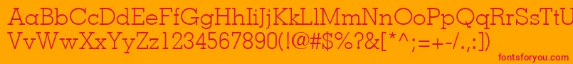 フォントMemphisLtLight – オレンジの背景に赤い文字