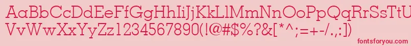 MemphisLtLight Font – Red Fonts on Pink Background
