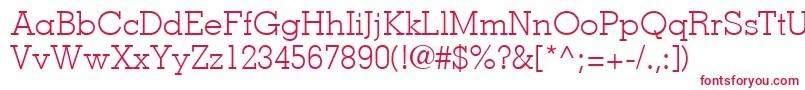 MemphisLtLight Font – Red Fonts on White Background