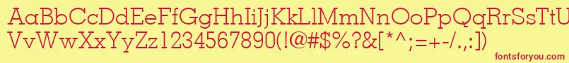 MemphisLtLight Font – Red Fonts on Yellow Background
