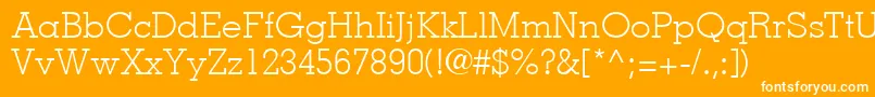 MemphisLtLight Font – White Fonts on Orange Background