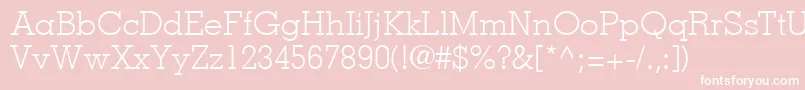 MemphisLtLight Font – White Fonts on Pink Background