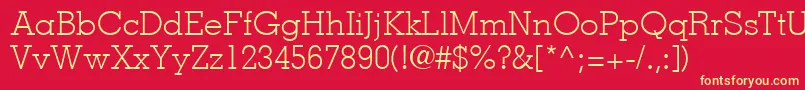 MemphisLtLight-fontti – keltaiset fontit punaisella taustalla