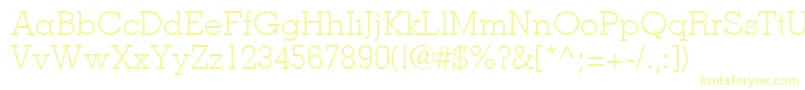 MemphisLtLight Font – Yellow Fonts on White Background