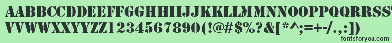 フォントTemplateCapsSsi – 緑の背景に黒い文字