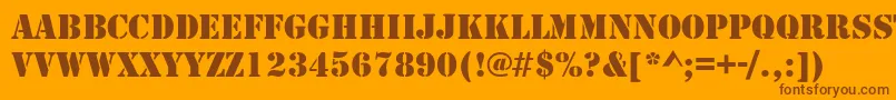 TemplateCapsSsi Font – Brown Fonts on Orange Background