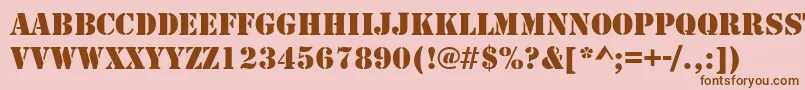 TemplateCapsSsi Font – Brown Fonts on Pink Background