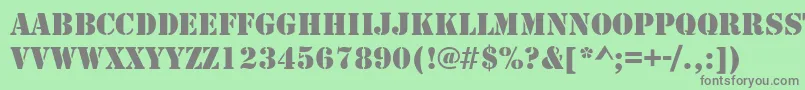 フォントTemplateCapsSsi – 緑の背景に灰色の文字