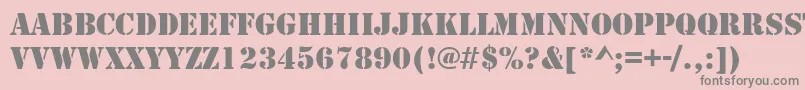 フォントTemplateCapsSsi – ピンクの背景に灰色の文字