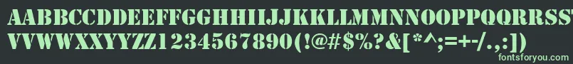 フォントTemplateCapsSsi – 黒い背景に緑の文字