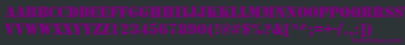 Fonte TemplateCapsSsi – fontes roxas em um fundo preto