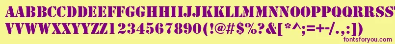 TemplateCapsSsi Font – Purple Fonts on Yellow Background