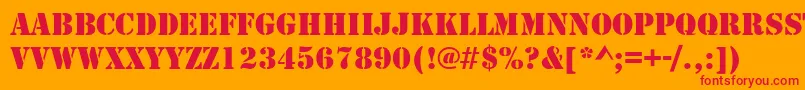 TemplateCapsSsi Font – Red Fonts on Orange Background