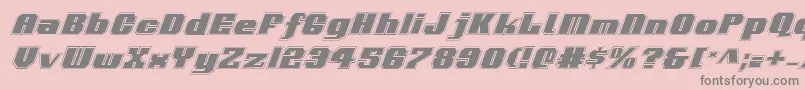 Voortrekkerpi-Schriftart – Graue Schriften auf rosa Hintergrund