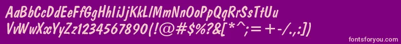 DomkratItalic Font – Pink Fonts on Purple Background