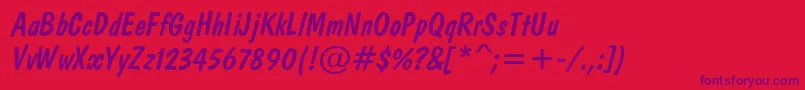 DomkratItalic Font – Purple Fonts on Red Background
