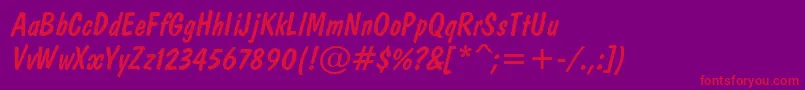 DomkratItalic Font – Red Fonts on Purple Background