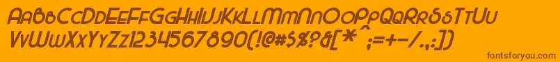 MajelBoldItalic Font – Brown Fonts on Orange Background