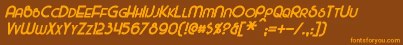 MajelBoldItalic Font – Orange Fonts on Brown Background