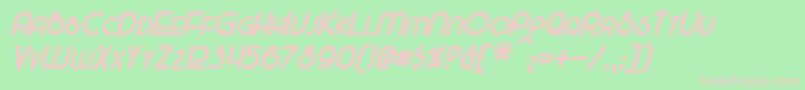 MajelBoldItalic Font – Pink Fonts on Green Background