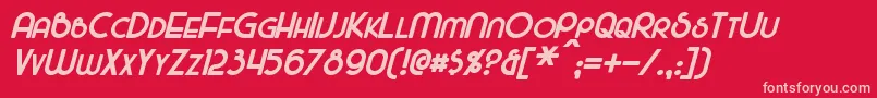 MajelBoldItalic Font – Pink Fonts on Red Background