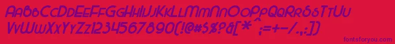 MajelBoldItalic Font – Purple Fonts on Red Background