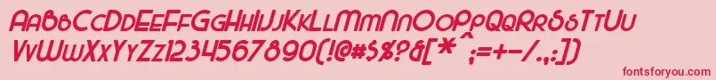 MajelBoldItalic Font – Red Fonts on Pink Background