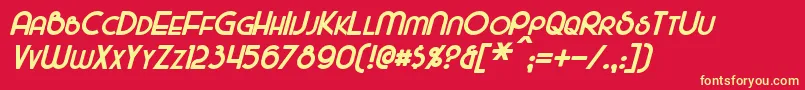 MajelBoldItalic Font – Yellow Fonts on Red Background