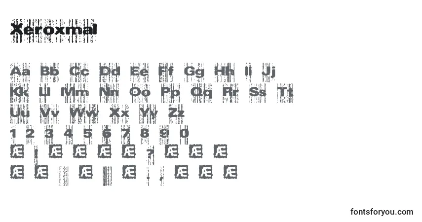 A fonte Xeroxmal – alfabeto, números, caracteres especiais