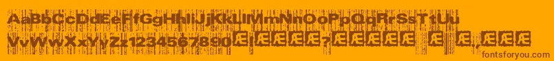 Więcej informacji o czcionce Xeroxmal Czcionka Xeroxmal – brązowe czcionki na pomarańczowym tle