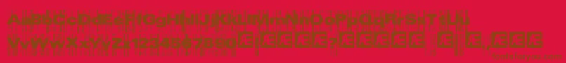 Xeroxmal-Schriftart – Braune Schriften auf rotem Hintergrund