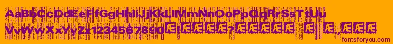 Xeroxmal-Schriftart – Violette Schriften auf orangefarbenem Hintergrund