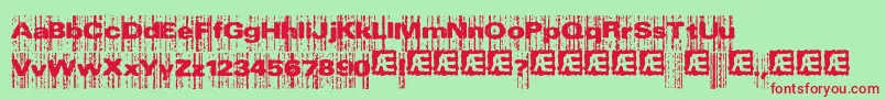 Xeroxmal Font – Red Fonts on Green Background