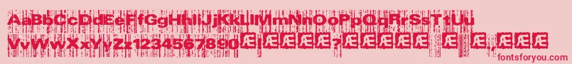 Xeroxmal Font – Red Fonts on Pink Background