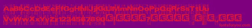 フォントXeroxmal – 紫の背景に赤い文字