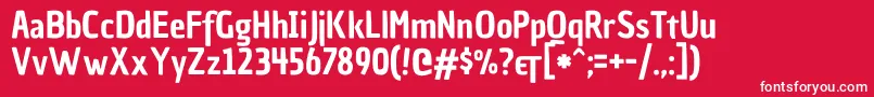 Fonte ChauphilomeneoneRegular – fontes brancas em um fundo vermelho