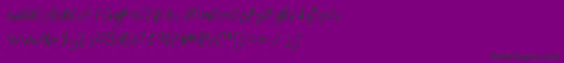 Samhandwriting-Schriftart – Schwarze Schriften auf violettem Hintergrund