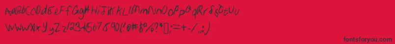 Samhandwriting-fontti – mustat fontit punaisella taustalla