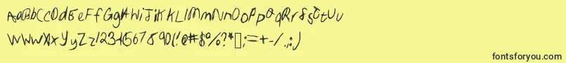 Шрифт Samhandwriting – чёрные шрифты на жёлтом фоне